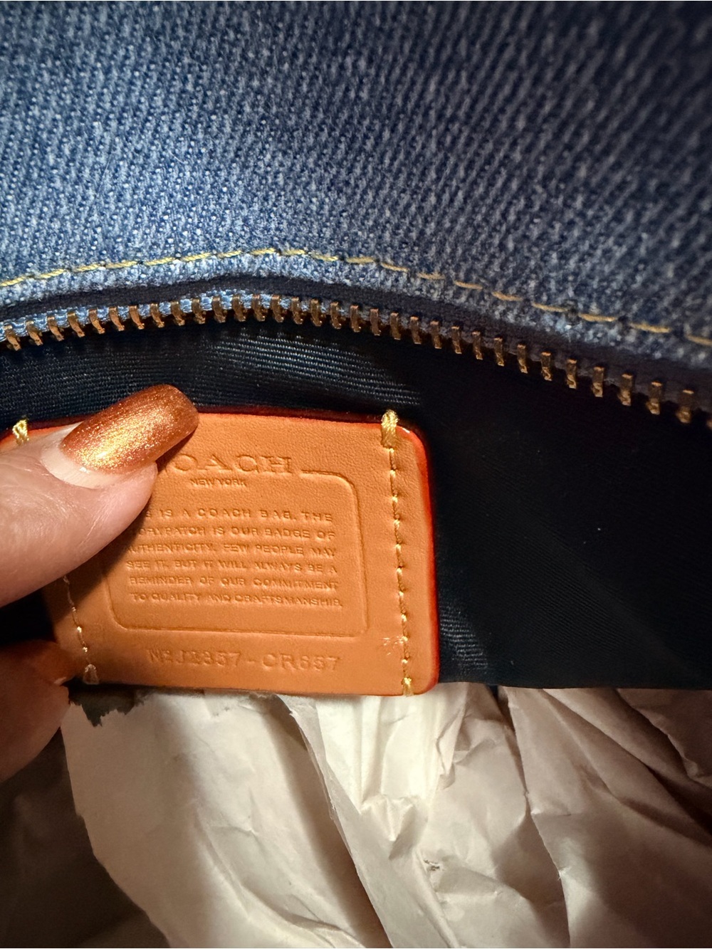 Coach Large Denim Cargo Tote Indigo Blue with Hang Tag. - Picture 5 of 7